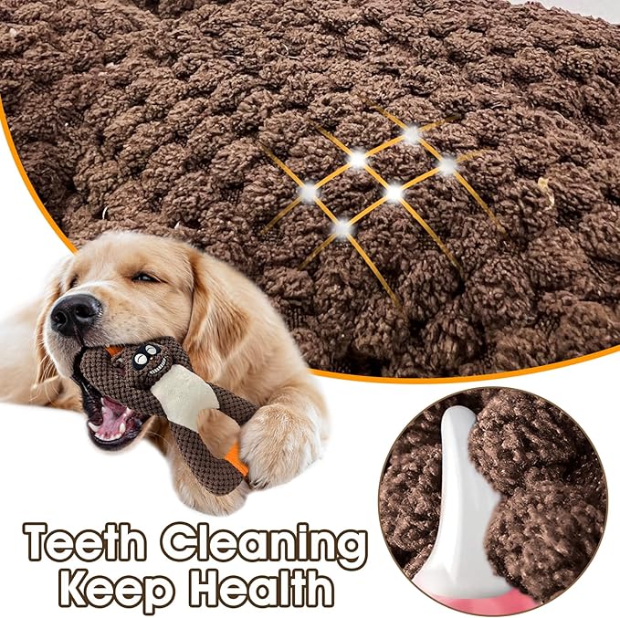 Plush Indestructible Durable Tough Dog Toys for Small Dogs, Interactive Dog Toys for Small Medium Large Dog Breeds (Raccoon)