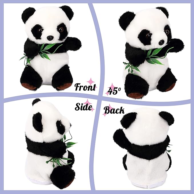 Hopearl Talking Panda Repeats What You Say Nodding Electric Interactive Animated Toy Speaking Plush Buddy Gift for Toddlers, 7''