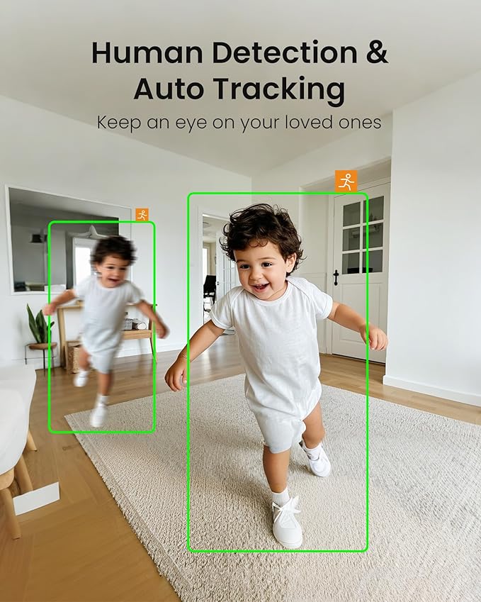 Anlapus 4 x C528 4MP Dual Lens(2MP+2MP) Indoor Security Camera, Motion Detect, Auto Track, Plug-in, 360° WiFi Pan/Tilt Camera, 2.4GHz WiFi, Two-Way Talk, Light & Siren Alert, Memory Card Not Include