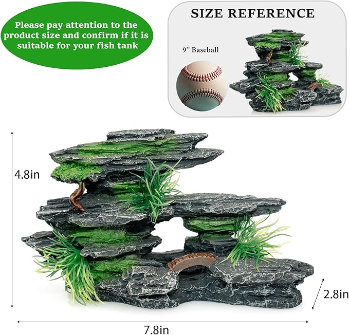 Fish Tank Decoration - Aquarium Ornament Rock Cave Landscape,02
