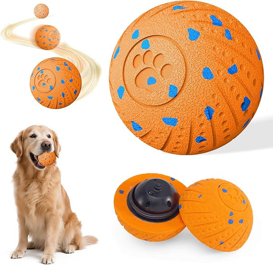 Self-Moving Dog Ball Interactive Dog Toy with Automatic Rolling, Bouncing & Vibration to Keep Dogs Entertained Chew-Proof & Waterproof for Small/Medium Breeds, O18-Orange