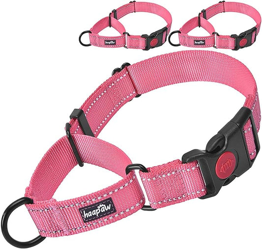haapaw 2 Packs Martingale Dog Collar with Quick Release Buckle Reflective Dog Training Collars for Small Medium Large Dogs