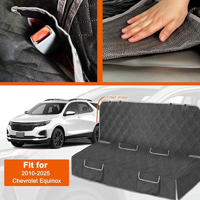 Dog Car Seat Cover Compatible with Chevy Equinox 2010-2025, Waterproof Pet Bench Seat Cover for Back Seat, 600D Heavy Duty Scratch Proof Nonslip Truck Seat Covers for Dogs