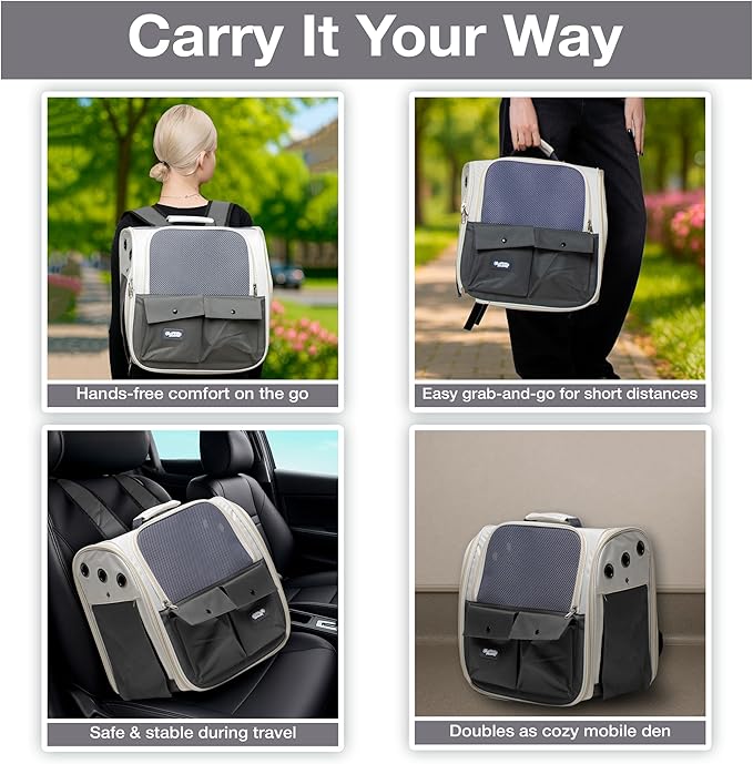 CMP – Cat Backpack Carrier – Airline Approved Dog Carrier for Small Dogs, Cats & Pets – Ventilated Backpack Pet Carrier for Travel, Hiking, Vet Trips – Soft Sided Puppy Carrier Bag with Padded Straps