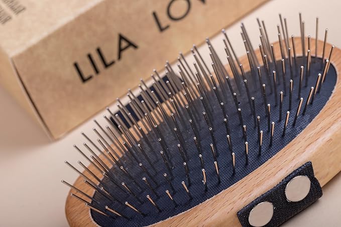 Long hair brush for dogs - with rounded metal tines, vegan, with beech wood from sustainable forestry, Made in Germany, BRUSH LONG HAIR by LILA LOVES IT