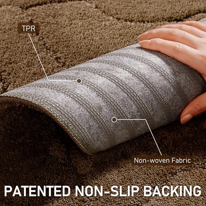 Large Dog Door Mat for Muddy Paws, 22x47 Absorbent Dirt Trapper Long Door Mat, Non-Slip Washable Mud Mat for Dogs, Polyester Microfiber Soft Pet Rug Mat for Entryway, Mud Dog Paws, Patio (Brown)