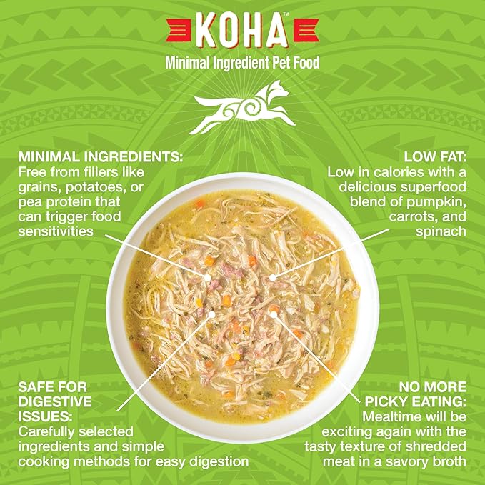 KOHA Pure Shreds Chicken and Duck Entrée for Dogs, 12.5oz Cans (Pack of 12)