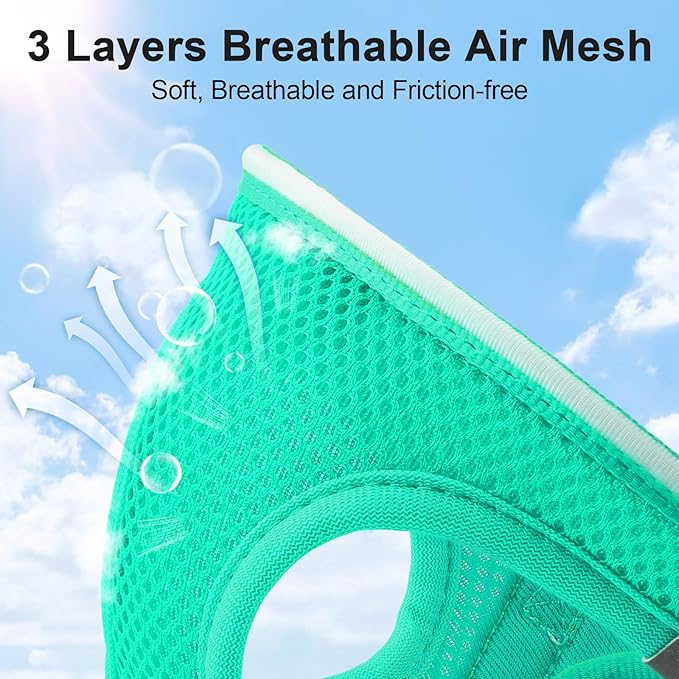 Light Up Dog Harness,Rechargeable LED Dog Harness for Small Medium Large Dogs,Reflective Lighted Safety Vest for Night Walking & Camping,Lightweight & Adjustable,Light Green,XS