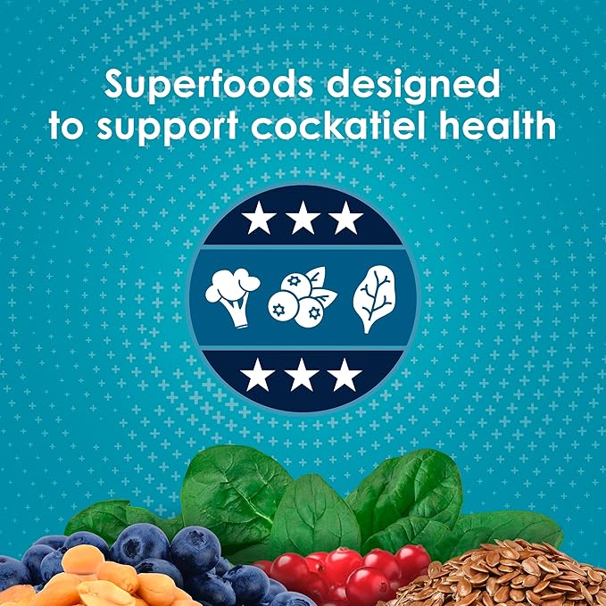 Kaytee Forti-Diet Pro Health Nourish+Protect Cockatiel Food, Comprehensive Nutrition Backed by Science, Digestive Health, Immune Support, 5 pounds