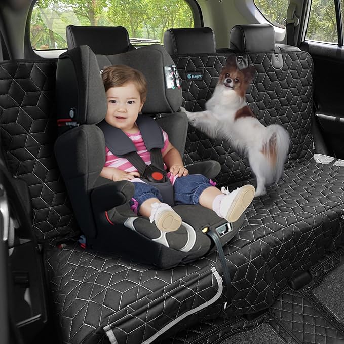Dog Car Seat Cover for SUV, 100% Waterproof Backseat Cover for Dog in Car Heavy Durable Car Seat Covers for Dogs with Side Flap, Non Slip Bench Car Seat Protector for SUV,RAV4,CR-V,Mazda CX-5