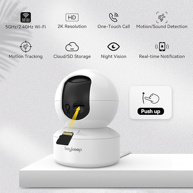 Indoor Camera - 2K Pet Camera, 5G/2.4GHz WiFi Cam for Baby Monitor with Phone App, 360° Pan & Tilt, 2-Way Audio, Color Night Vision, New for 2025 with 12s Free Cloud Storage