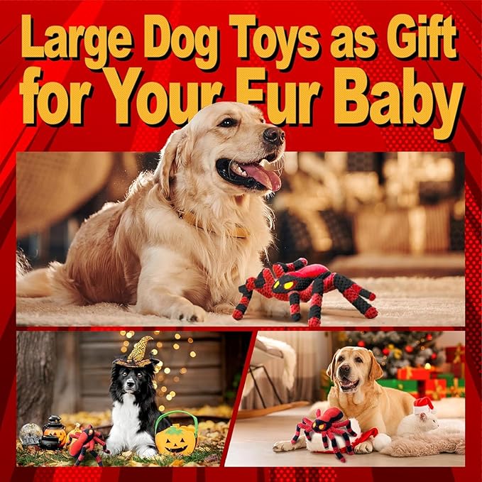 LEGEND SANDY Large Dog Toys to Keep Them Busy, Interactive Dog Toys, Squeaky Crinkle Tug of WarPuppy Toy