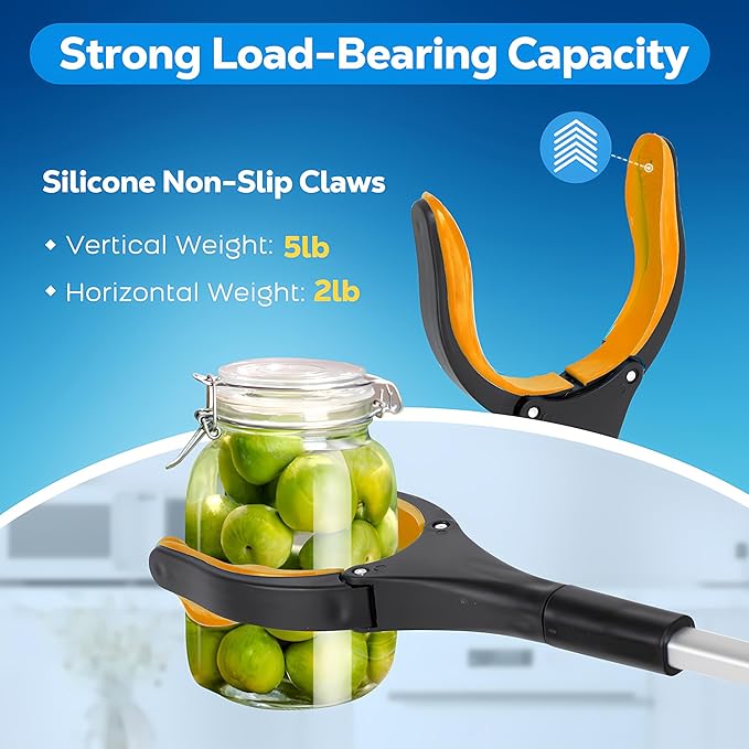 Grabber Reacher Tool - 32” Extra Long Foldable Gripper and Reaching Tool - Heavy Duty Pick Up Stick Grabbers for Seniors, Trash, Surgery Recovery Must Haves Gifts (Orange*2pc)