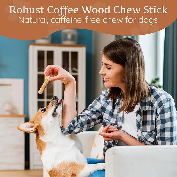 Wildfang® Coffee Wood Dog Chew, Small - Tough Chew Toys for Aggressive Chewers, Dog Teething Toys for Puppies, Training for Chewing Muscles, Coffee Tree Sticks for Small Dogs (22-33 lbs), Pack of 3