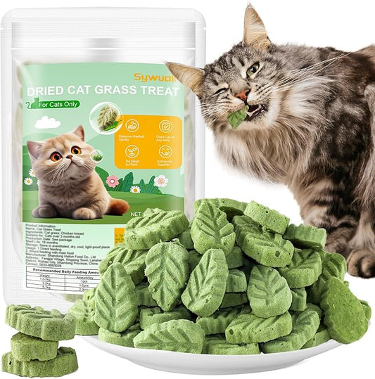 100g/3.52oz Cat Grass Treats, Cat Grass Teething Stick for Hairball Remove and Teeth Cleaning, Edible Cats-Grass Stick Snack