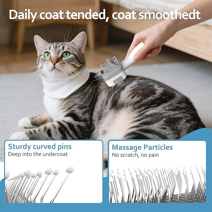 3 in 1 Pet Steam Brush for Dogs & Cats – Self Cleaning, Hair Removal Comb Steam for Shedding & Grooming for Long & Short Haired Pets,Includes Pet Enssence