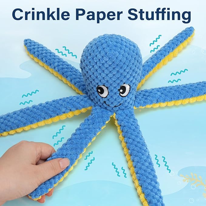 Prime Pets Dog Toys, 5 Pack, Plush Dog Squeaky Toys, Assortment Bundle Ocean Animal Pet Toy for Small Medium Large Dogs, Stuffed Puppy Chew Toy, Doggy Birthday Gift