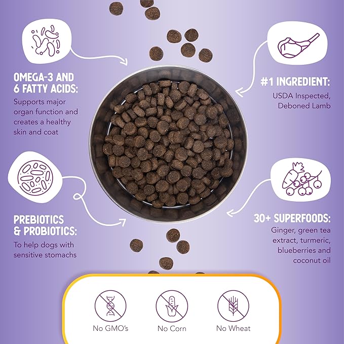 Health Extension Lamb & Brown Rice Dry Dog Food (30 lb / 13.61 kg) - Nutritious Free-Range Lamb Formula with Probiotics, Antioxidants & Omega 3 for Dogs with Sensitive Digestion