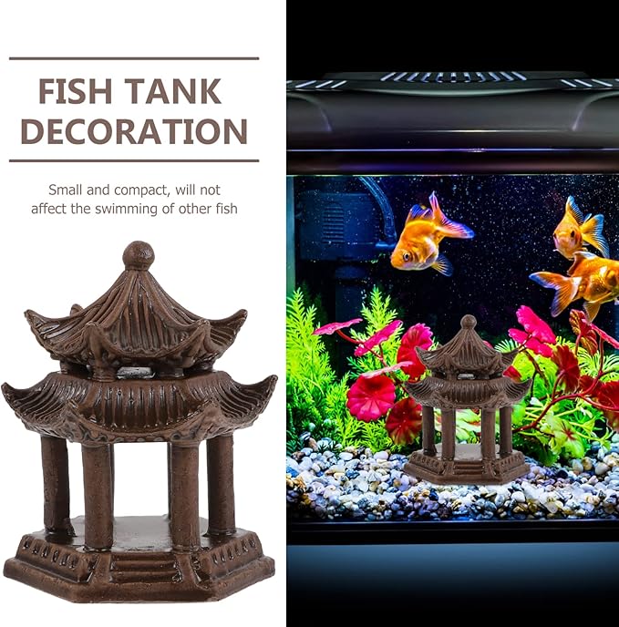 Japanese Home Decor Aquarium Ceramic Mini Decoration: Miniature Pagoda Statue Figurine Fish Tank Buddhist Landscape Decoration Asian Zen Garden Desktop Decor Sand Tray Miniatures