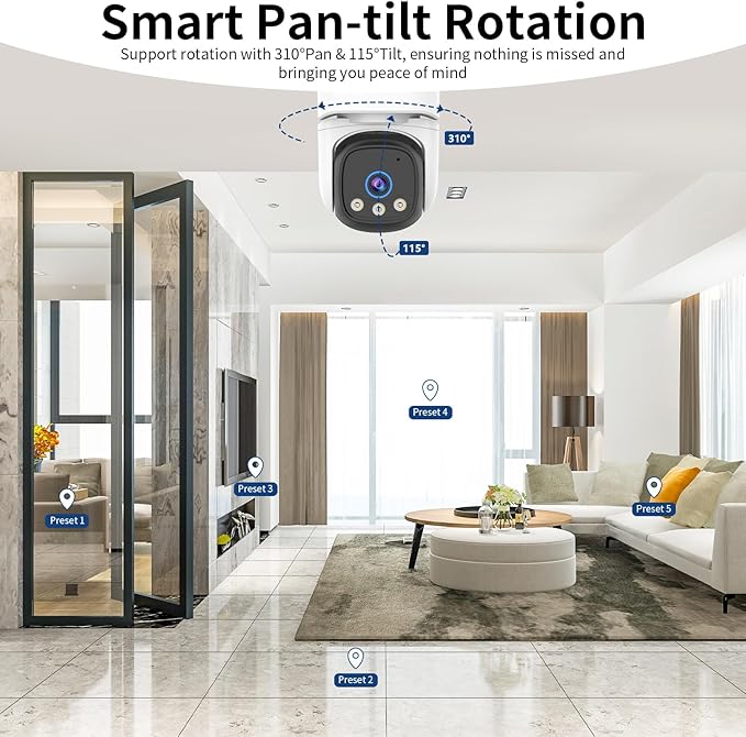 VSTARCAM 4MP Indoor Security Camera, Dual-Band WiFi (2.4GHz/5GHz),2.5K, 360° Pan-Tilt,Baby Monitor, Pet Camera,AI Human Detection, Person Tracking, Full-Color Night Vision, Two-Way Audio