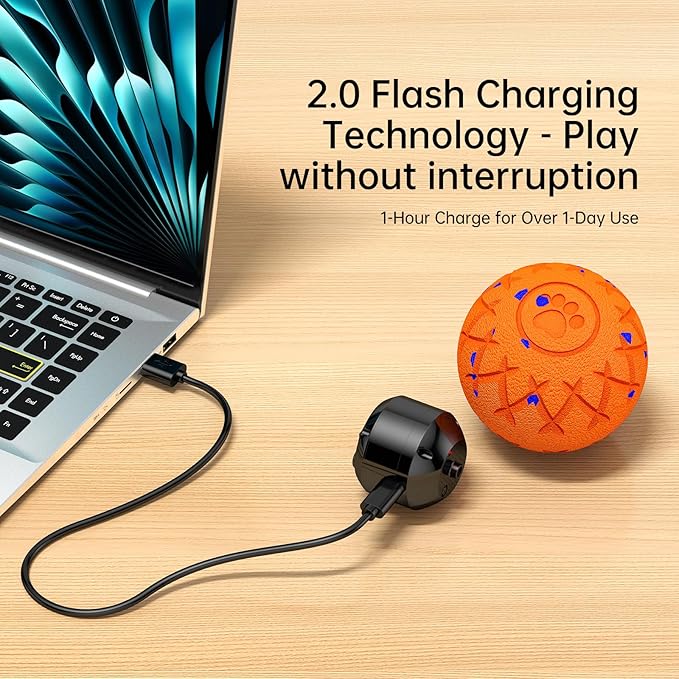 Smart Interactive Dog Toy, Automatic Moving, Bouncing and Stimulation, Silent Foam Material, IP54 Waterproof Rating, Active Rolling,Dog Ball for Medium and Large Dogs,Dog Birthday (Orange)