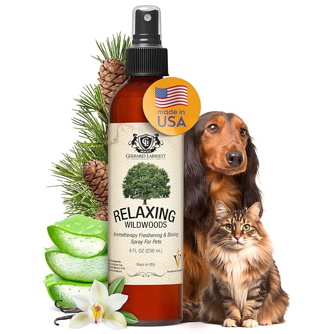 Dog Perfume Spray Long Lasting Relaxing Wildwoods 8 Fl Oz - Dog Calming Spray Scent Mist for Shining Fur, Puppy Cologne, Doggie Deodorant Fragrance Mist Pet Perfume for All Breeds by Gerrard Larriett