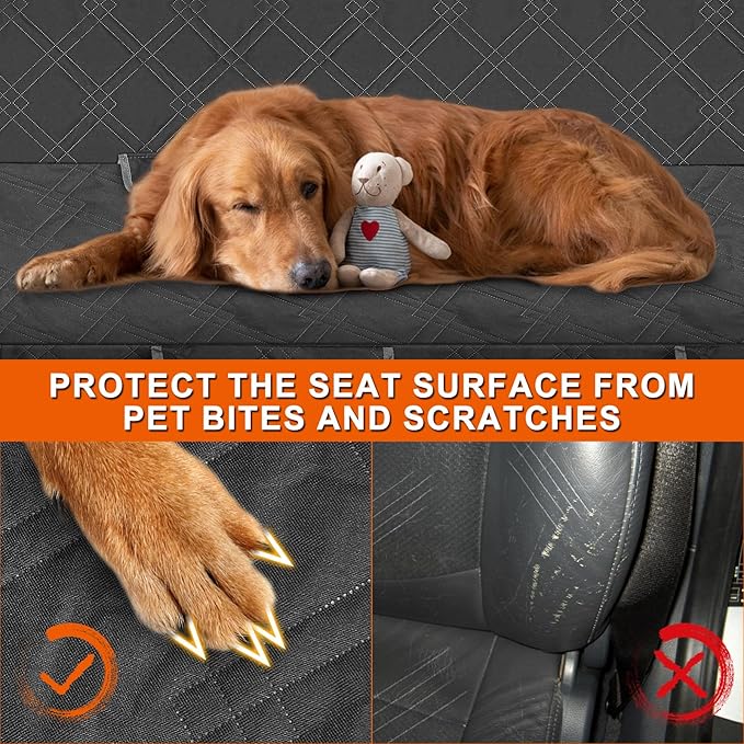 Dog Car Seat Cover Compatible with Toyota Camry 2012-2025, Waterproof Pet Bench Seat Cover for Back Seat, 600D Heavy Duty Scratch Proof Nonslip Truck Seat Covers for Dogs