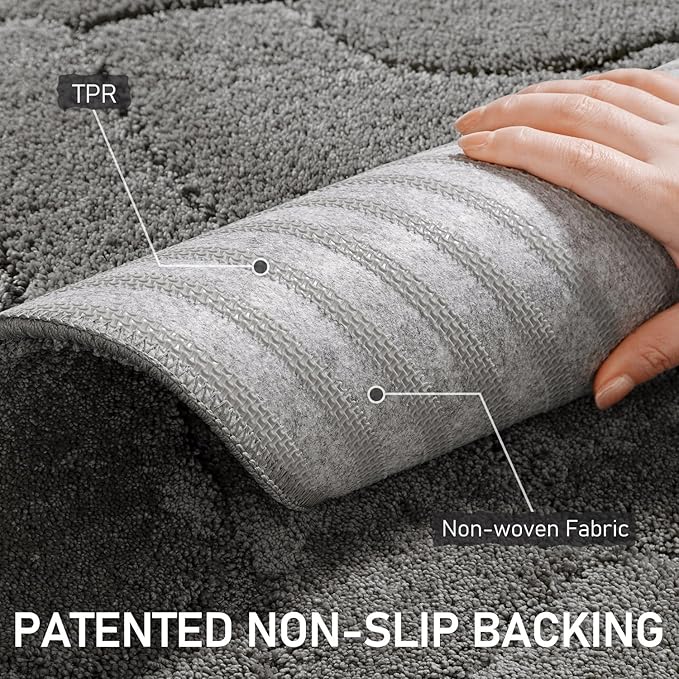 Large Dog Door Mat for Muddy Paws, 22x47 Absorbent Dirt Trapper Long Door Mat, Non-Slip Washable Mud Mat for Dogs, Polyester Microfiber Soft Pet Rug Mat for Entryway, Mud Dog Paws, Patio (Gray)