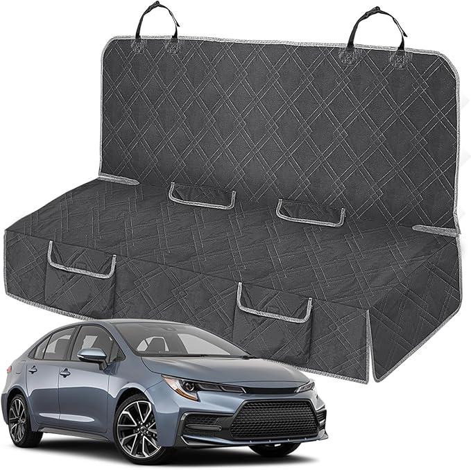 Dog Car Seat Cover Compatible with Toyota Corolla 2009-2025, Waterproof Pet Bench Seat Cover for Back Seat, 600D Heavy Duty Scratch Proof Nonslip Truck Seat Covers for Dogs
