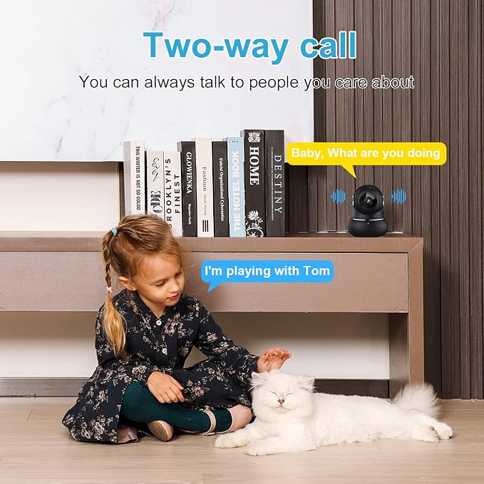 litokam 2K Indoor Camera, 360 Pan/Tilt Home Security Cameras with Motion Detection, Pet Cam with Phone App, Baby Monitor with Night Version, WiFi Camaras, Two Way Audio, Work with Alexa, 2 Pack