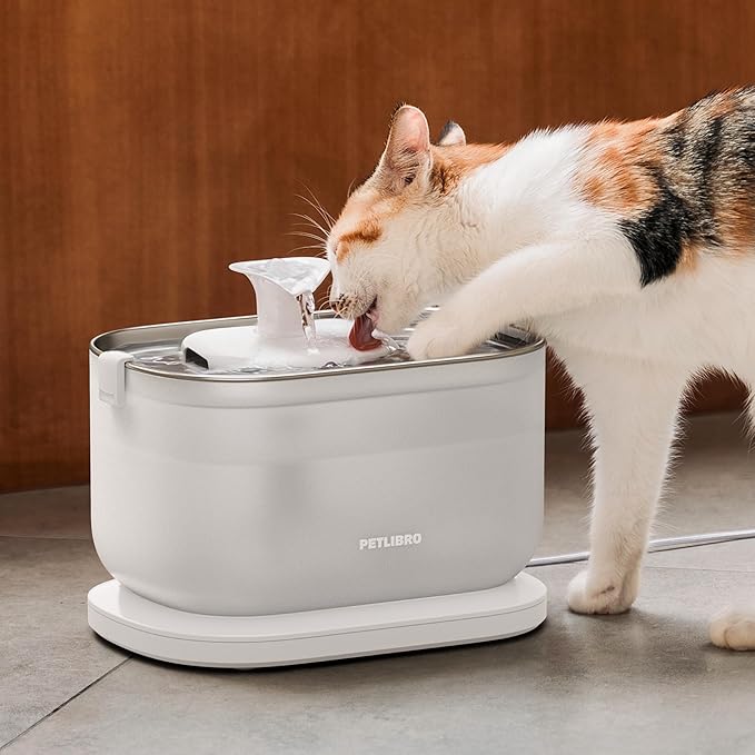 PETLIBRO Cat Water Fountain, Wireless Pump Cat Fountain, 2.5L/84oz Pet Water Fountain for Cats Indoor Stainless Steel, Cat Water Dispenser with Two Flow Modes, Pet Fountain for Drinking Easy Clean