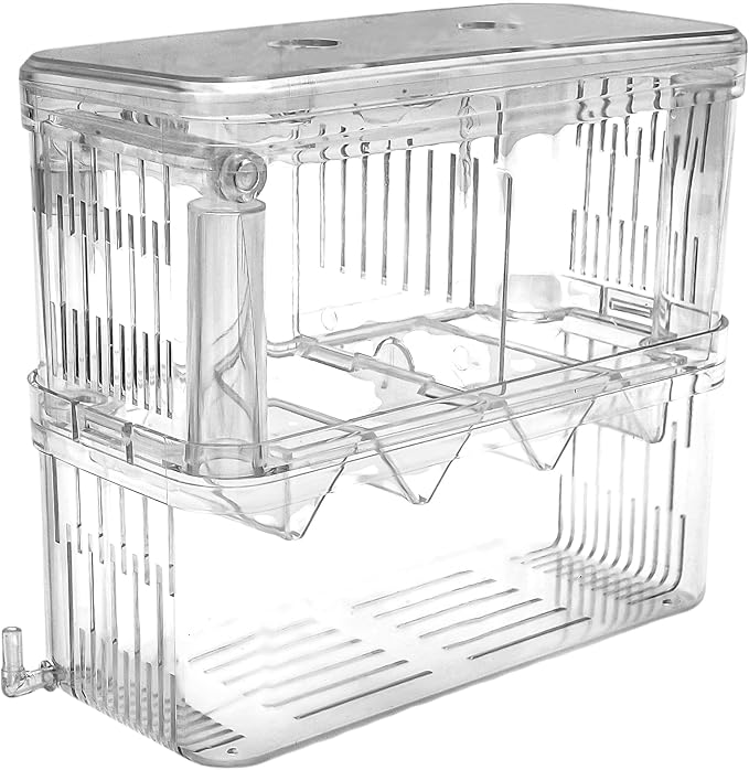 Fish Breeder Box, Easy-to-Use Breeder Tank Divider, Breeder Box for Fish Tank, Versatile Breeder System, XL, Clear, 1 Set