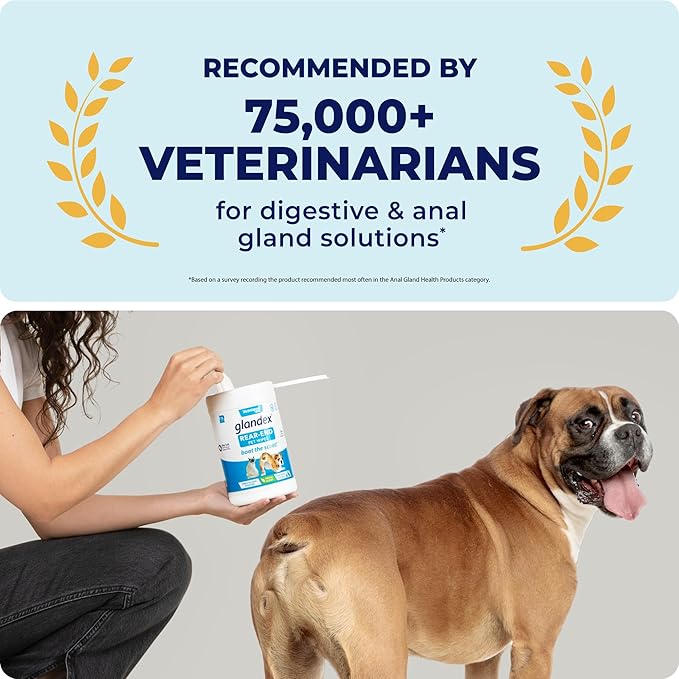 Vetnique Labs Glandex Dog Wipes for Pets Cleansing & Deodorizing Anal Gland Hygienic Dog & Cat Wipes with Vitamin E, Skin Conditioners and Aloe (75ct)