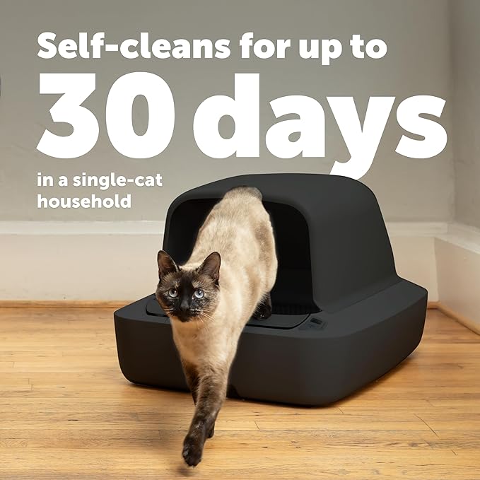 PetSafe ScoopFree Crystal Pro Automatic Self Cleaning Cat Litter Box System – Enclosed Front-Entry – Advanced Odor Control – Includes 1 Disposable Crystal Litter Tray – Black (ZAL00-18159)