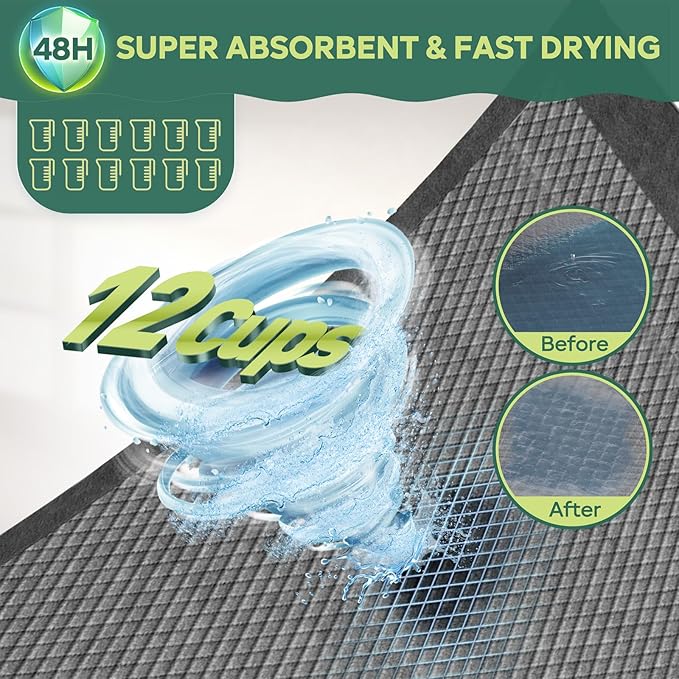 Gimars XXXL 31"x47" 40 Counts Odor-Control Charcoal Pee Pads for Dogs, Super-Absorbent and Leak-Proof Pet Training Pee Pads, Disposable Charcoal Puppy Pads Suitable for Dogs, Cats and Rabbits