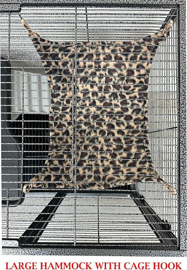 Huge 37"x24"x63"H Deluxe Two Full Story Double Unit Tight 1/2-Inch Bar Spacing X-Large Double Front Doors for Feisty Ferret Hammock Chinchilla Rat Mouse Gerbil Small Animals Critters Rolling Cage