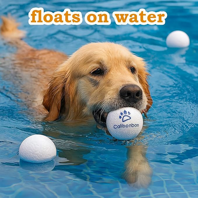 Durable Dog Chew Herding Balls - Indestructible Tennis Balls for Medium & Small Dogs -Teething Toys for Puppies -Interactive Bouncy Fetch Water Toys