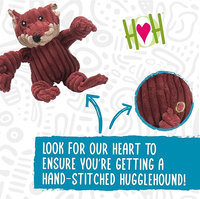 HuggleHounds Knottie Plush Dog Toy - Dog Stuffed Animal Toy, Squeaky Puppy Toys, For Small & Medium Dogs, Durable Plush to Keep Them Busy - Wee Knotties Variety Pack (6 Count)