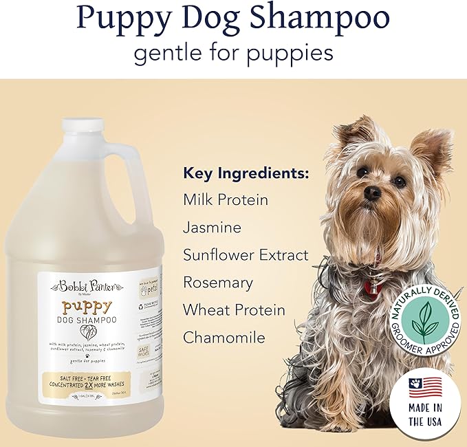 Bobbi Panter Puppy Dog Shampoo, Milk & Honey Fragrance, Nourishing & Gentle, Concentrated 30:1, 1 Gal., Made in The USA