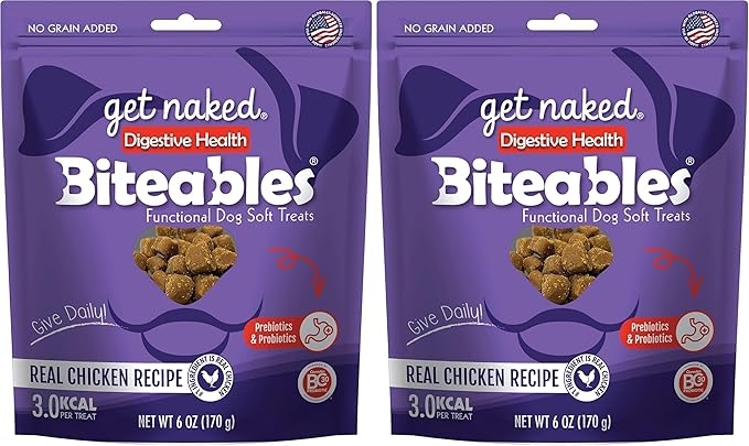Get Naked 1 Pouch Digestive Health Soft Dog Treats, 6 Oz (Pack of 2)