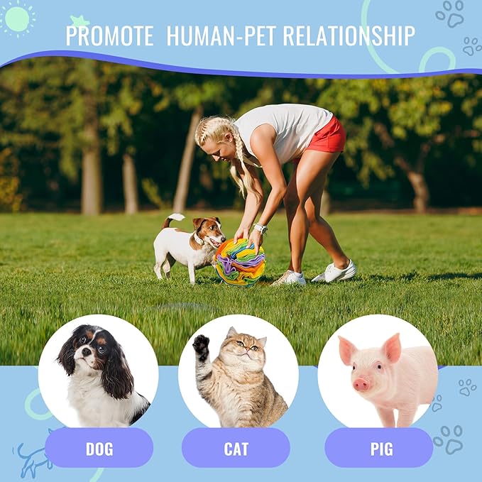 Pet Snuffle Ball, Puzzle Sniffing Interactive Dog Ball for Blind Dogs Training Stress Relief Dog Enrichment Toys Treat Machine Washable (20cm, Sweet Purple)