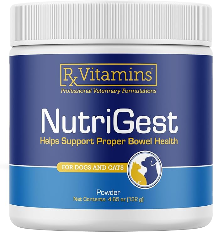 Rx Vitamins NutriGest - Dog Probiotics for Digestive Health - Probiotic for Cats - Cat Digestive Support,Anti Diarrhea for Cats and Dog Gas Relief - Probiotics for Dogs Powder - 4.65oz