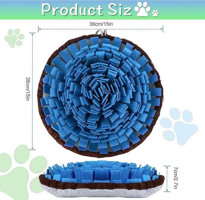 Snuffle Mat for Dogs, 2 PCE Dog Snuffle Mat Adjustable Size Encourages Natural Foraging Skills for Cat and Rabbit or Other Pet