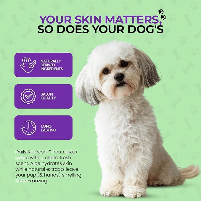 Luxury Daily Dog Deodorant & Grooming Spray – Long-Lasting, Odor Eliminating Pet Deodorizer Spray for Dogs’ Coat & Skin – Gentle & Clean, Irresistible Fresh Spa Scent 5.07 Fl oz.