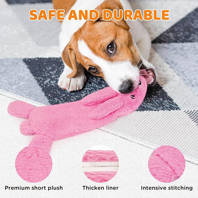 FIREOR Dog Squeak Toys, No Stuffing Plush Crinkle Water Bottle Dogs Chew Toy for Small Medium Large Breed Chewer Squeaky Tough Durable Puppy Teething Chewing Interactive Keep Them Busy Birthday Gifts