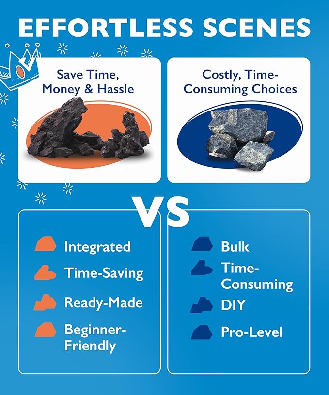 Large Aquarium Rock Decor – Natural Resin Rock Formation for Fish Tank, Ideal Aquarium Rocks Aquascaping Decor for Aquascaping & Tank Landscaping