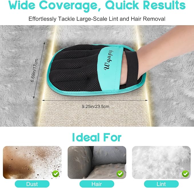 Pet Hair Remover, Electrostatic Pet Hair Removal Gloves, Reusable Cat & Dog Hair Remover for Couch, Furniture, Carpet, Curtain, Upgraded Animal Fur Removal Tool, Cat Grooming Gloves-1 PCS