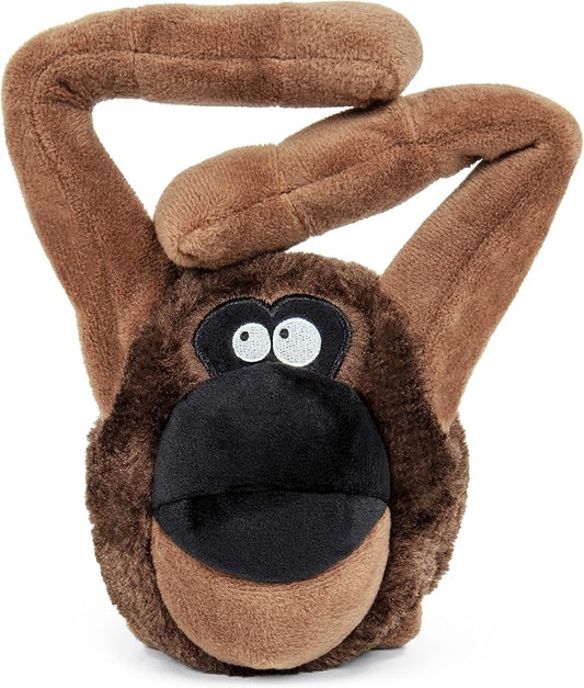 goDog Action Plush Ape Animated Squeaky Dog Toy, Chew Guard Technology - Brown, One Size