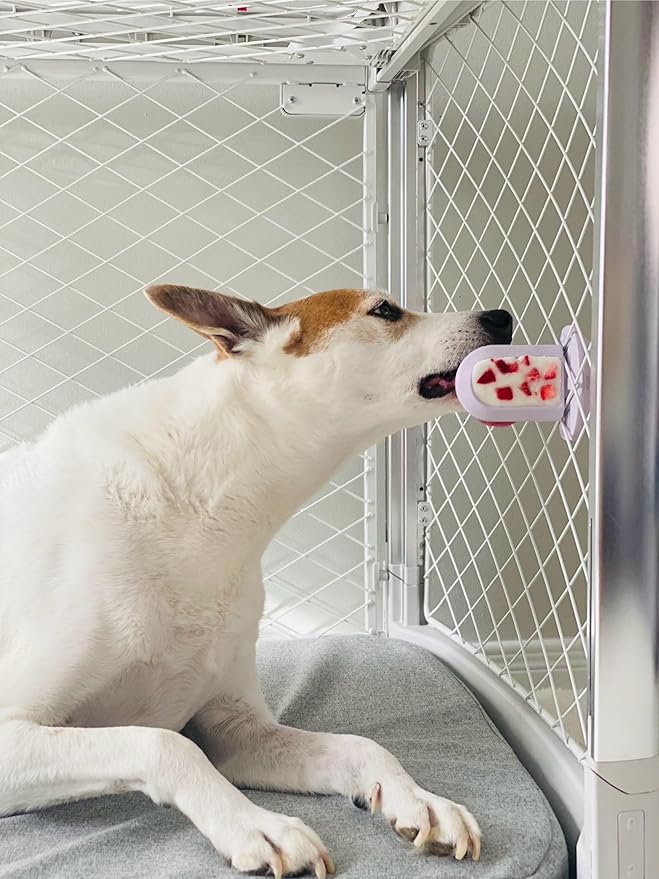 Diggs Groov Crate Training Aid for Puppies and Nervous Dogs – Calming Lick Mat for Crate Training & Separation – Puppy Enrichment Toy with Freezer Shell – BPA-Free – (Ice)