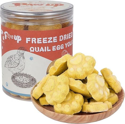 Freeze Dried Cat & Dog Treats, Natural Quail Egg Yolk, High Fiber Pumpkin Added, High-Protein Pet Snacks for Coat & Gut Health, 3.5 oz